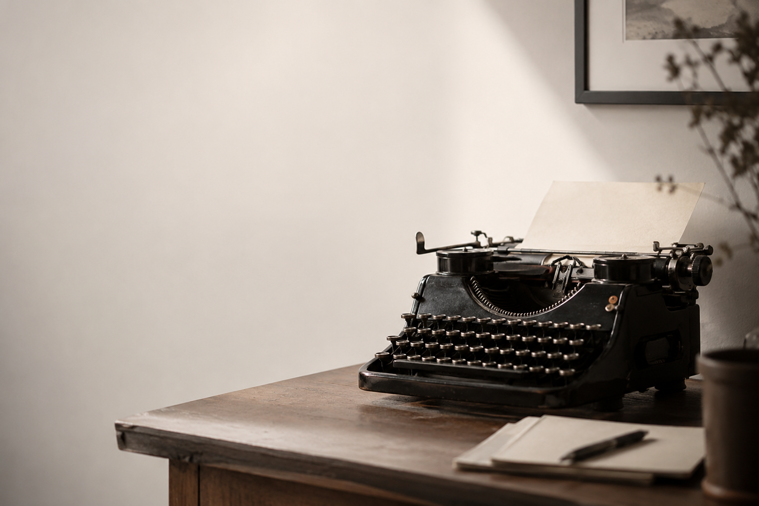 Macchina da scrivere vintage su una scrivania